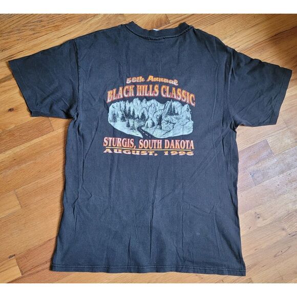VINTAGE Sturgis Shirt Adult Large Black Hills Rally Motorcycle Mens Embroidered - Picture 1 of 15